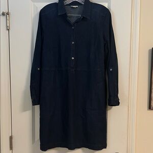 J. Jill Navy Long Sleeve Dress